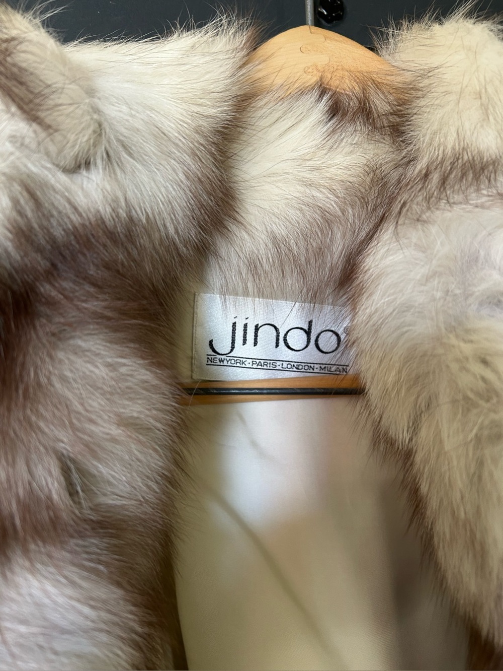 Saga Furs Jindo Cream and Brown Fur Cape